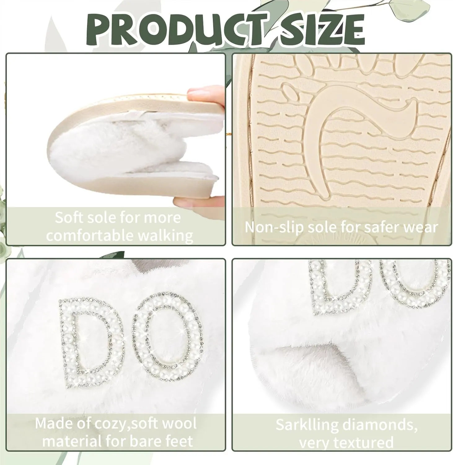 Bride Slippers for Wedding Day - White Bridal Shoes - 'I Do' Wedding Slippers for Brides