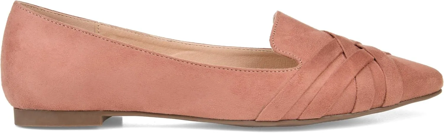 Brinley Co. Womens Pointed Toe Flat Blush, 8.5 Regular US