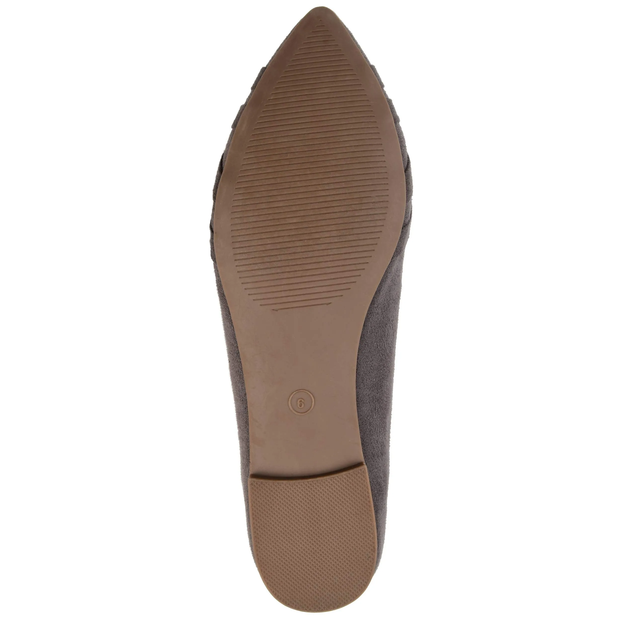 Brinley Co. Womens Pointed Toe Flat Grey, 9 Regular US
