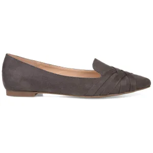 Brinley Co. Womens Pointed Toe Flat Grey, 9 Regular US