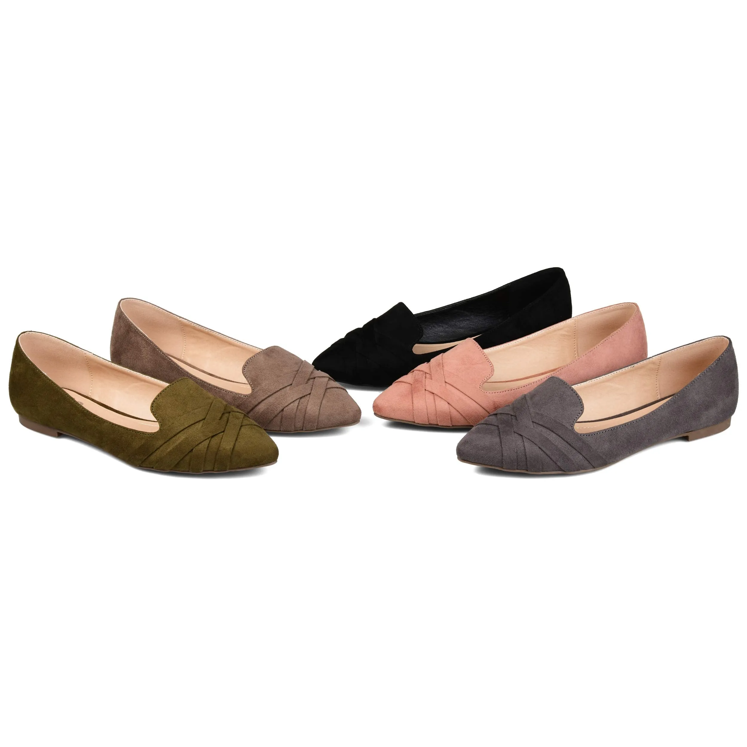 Brinley Co. Womens Pointed Toe Flat Grey, 9 Regular US