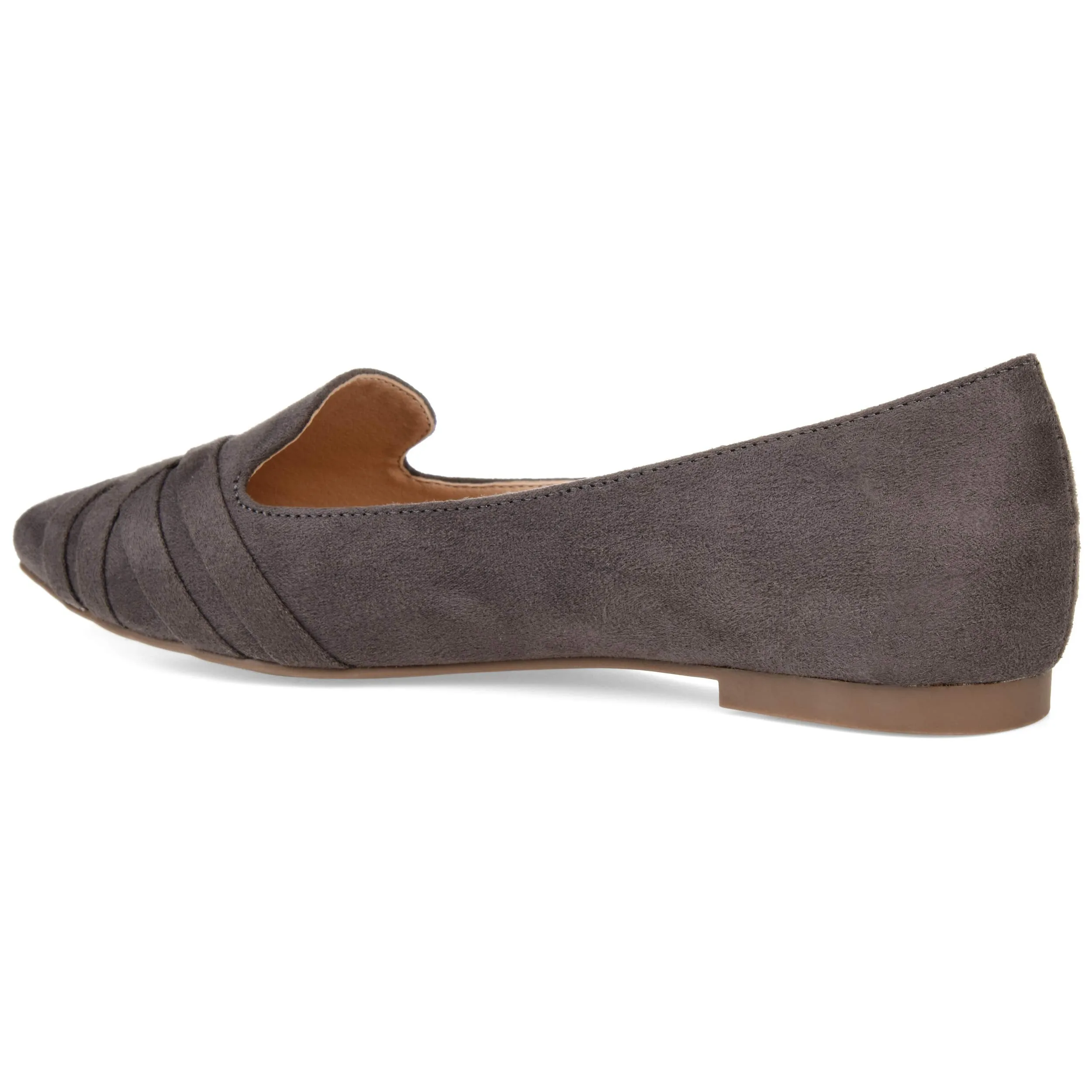 Brinley Co. Womens Pointed Toe Flat Grey, 9 Regular US