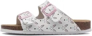 Buckle flat cork slippers summer men's and women's beach line button increase outdoor leisure slippers (Rabbit, Adult, Women, 9.5, Numeric Range, US Footwear Size System, 10.5, Medium)