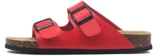 Buckle flat cork slippers summer men's and women's beach line button increase outdoor leisure slippers (Red, Adult, Women, 6.5, Numeric Range, US Footwear Size System, 9.5, Medium)