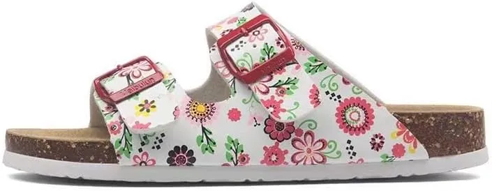 Buckle flat cork slippers summer men's and women's beach line button increase outdoor leisure slippers (Sunflower, Adult, Women, 5.5, Numeric Range, US Footwear Size System, 9.5, Medium)