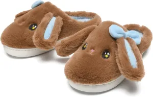 Bunny Animal Slippers for Women and Men, Cute Bow Fuzzy Fluffy Comfy Plush Cartoon Woman Preppy Funny Furry Rabbit Pillow Cloud Home Bedroom House Slipper for Womens Indoor and Outdoor