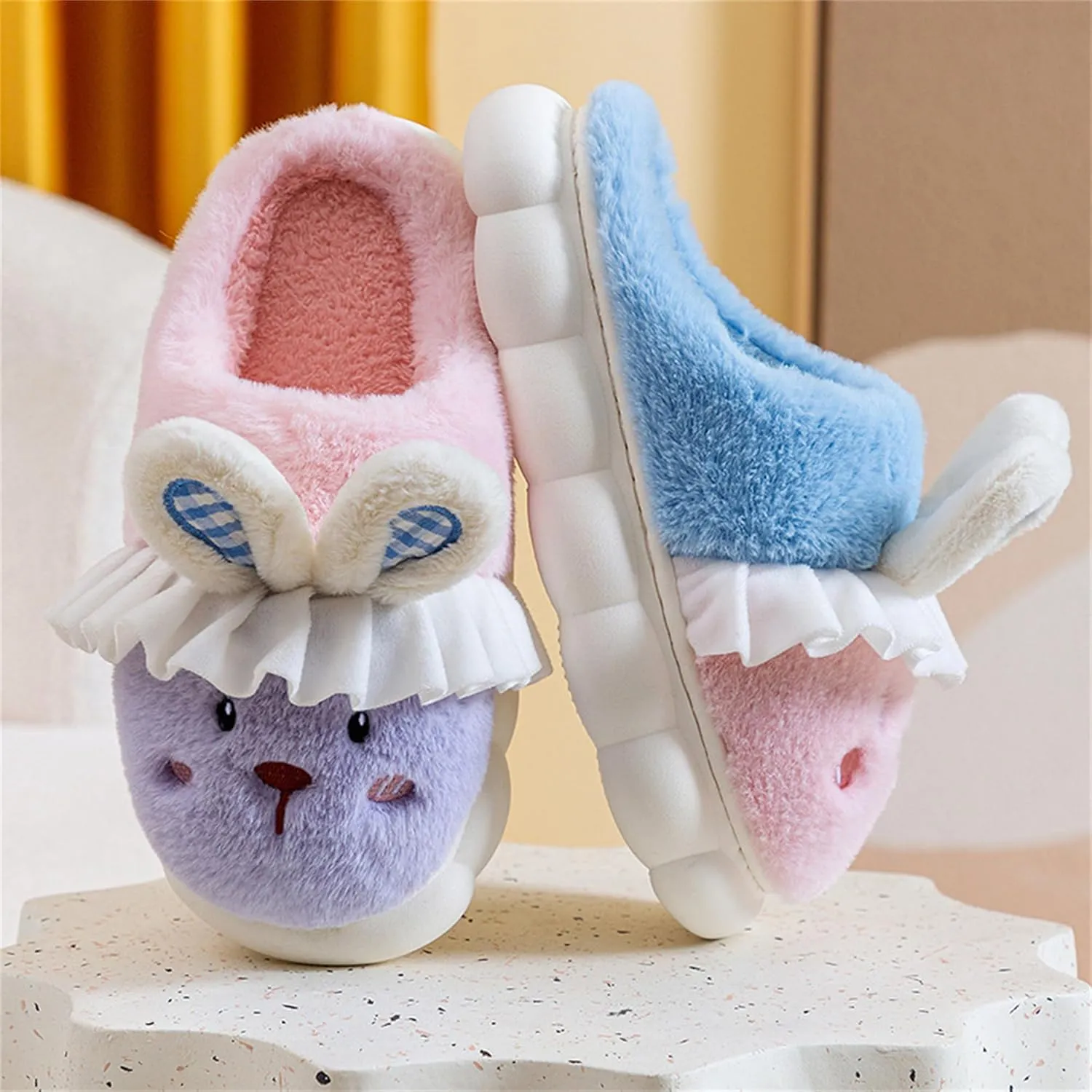 Bunny Slippers for Women Cute comfortable Animal Rabbit Slippers Plush Warm Winter Cotton slipper Indoor Home slippers