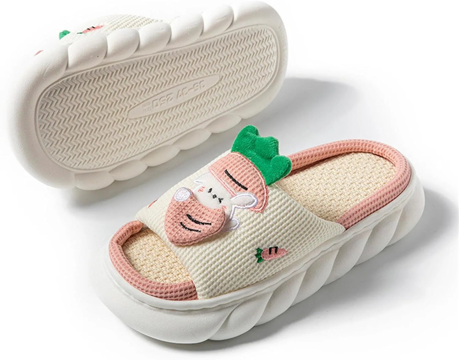 Butterfly cotton and linen slippers Home slippers Men's and women's seasonal slippers Cotton and linen slippers