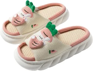 Butterfly cotton and linen slippers Home slippers Men's and women's seasonal slippers Cotton and linen slippers