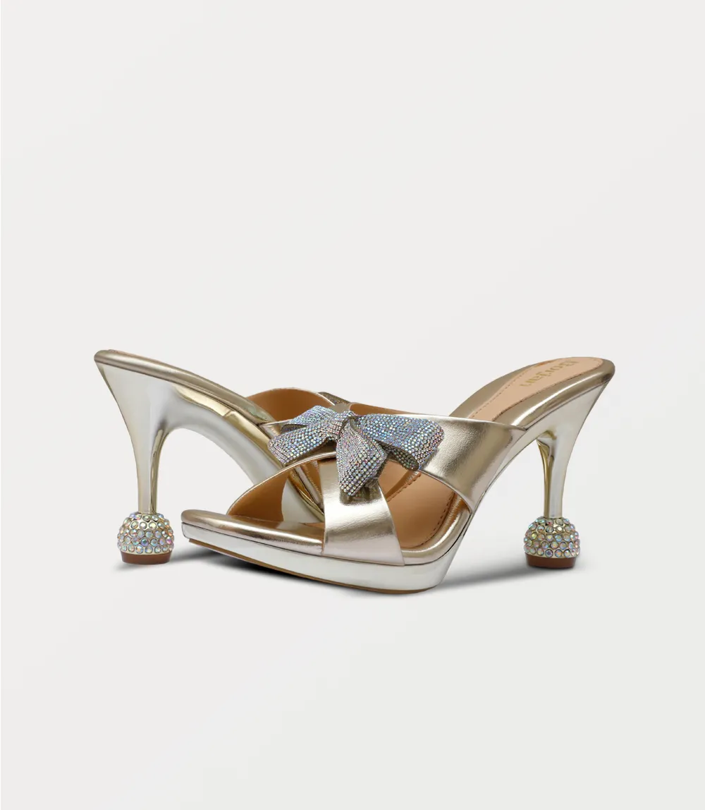 BW10198-GOLDEN-Women Slipper Heel