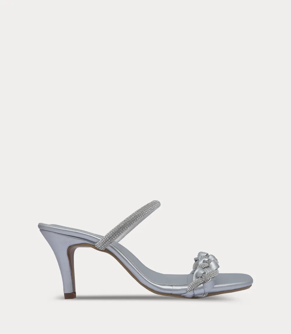 BW10417-SILVER-Women Slipper Heel