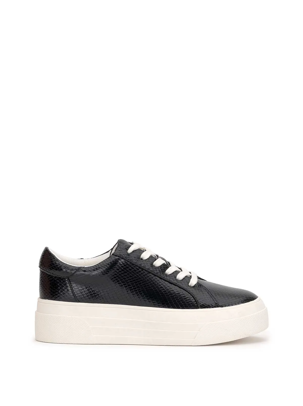 Caitrona Platform Sneaker in Black Snake
