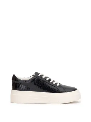 Caitrona Platform Sneaker in Black Snake