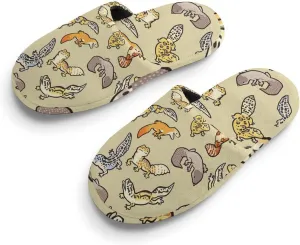 Cartoon Cute Leopard Gecko Pattern Child Warm Slippers, Cozy Anti Slip Lightweight for Boys Girlsautumn And Winter Shoes