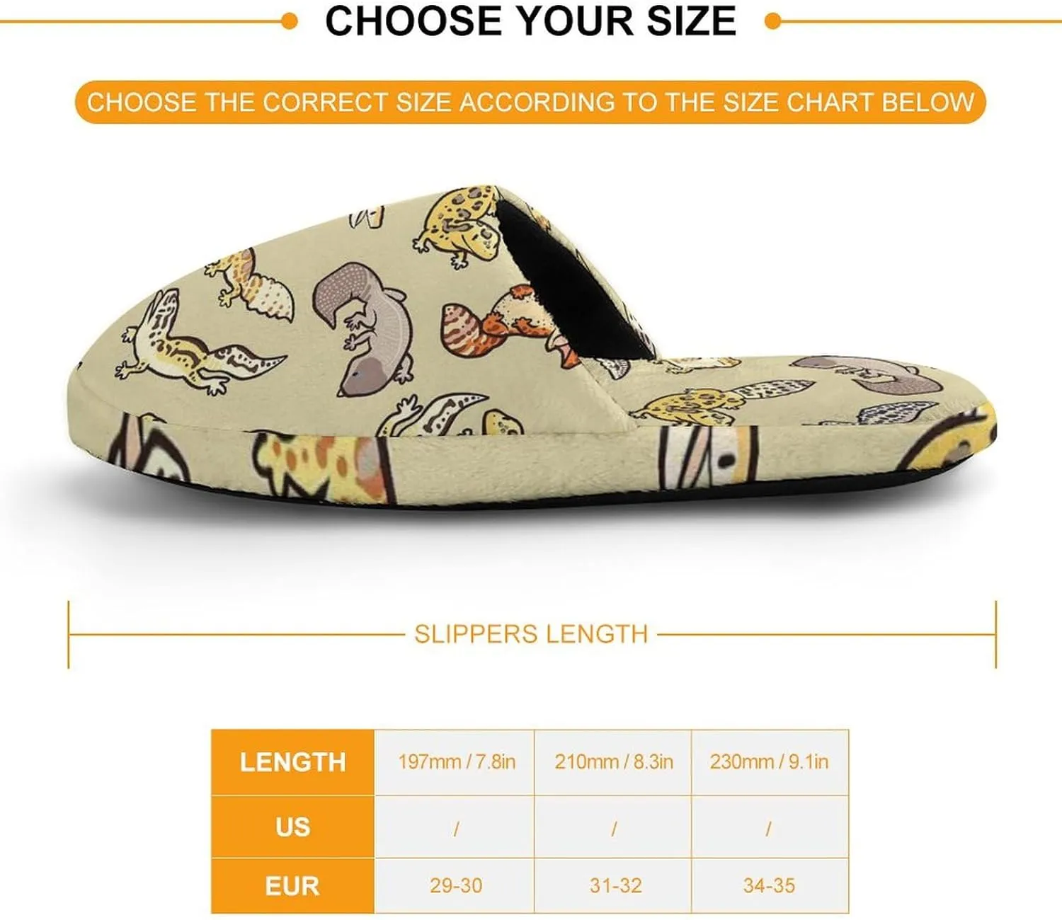 Cartoon Cute Leopard Gecko Pattern Child Warm Slippers, Cozy Anti Slip Lightweight for Boys Girlsautumn And Winter Shoes