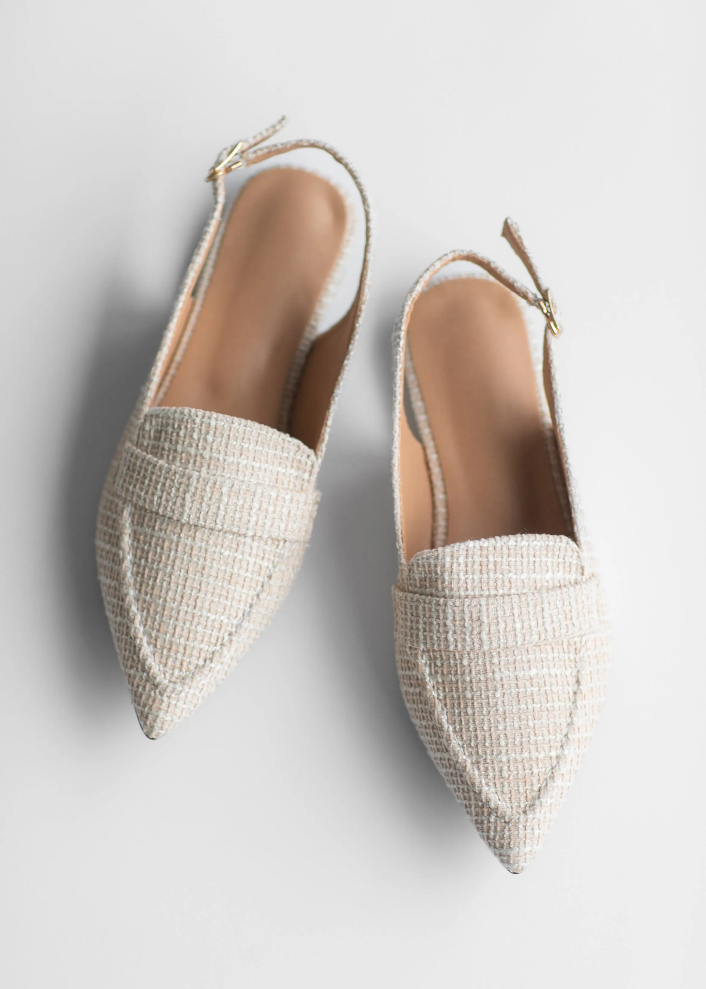 Casual Linen Pointed Toe Flat Mules
