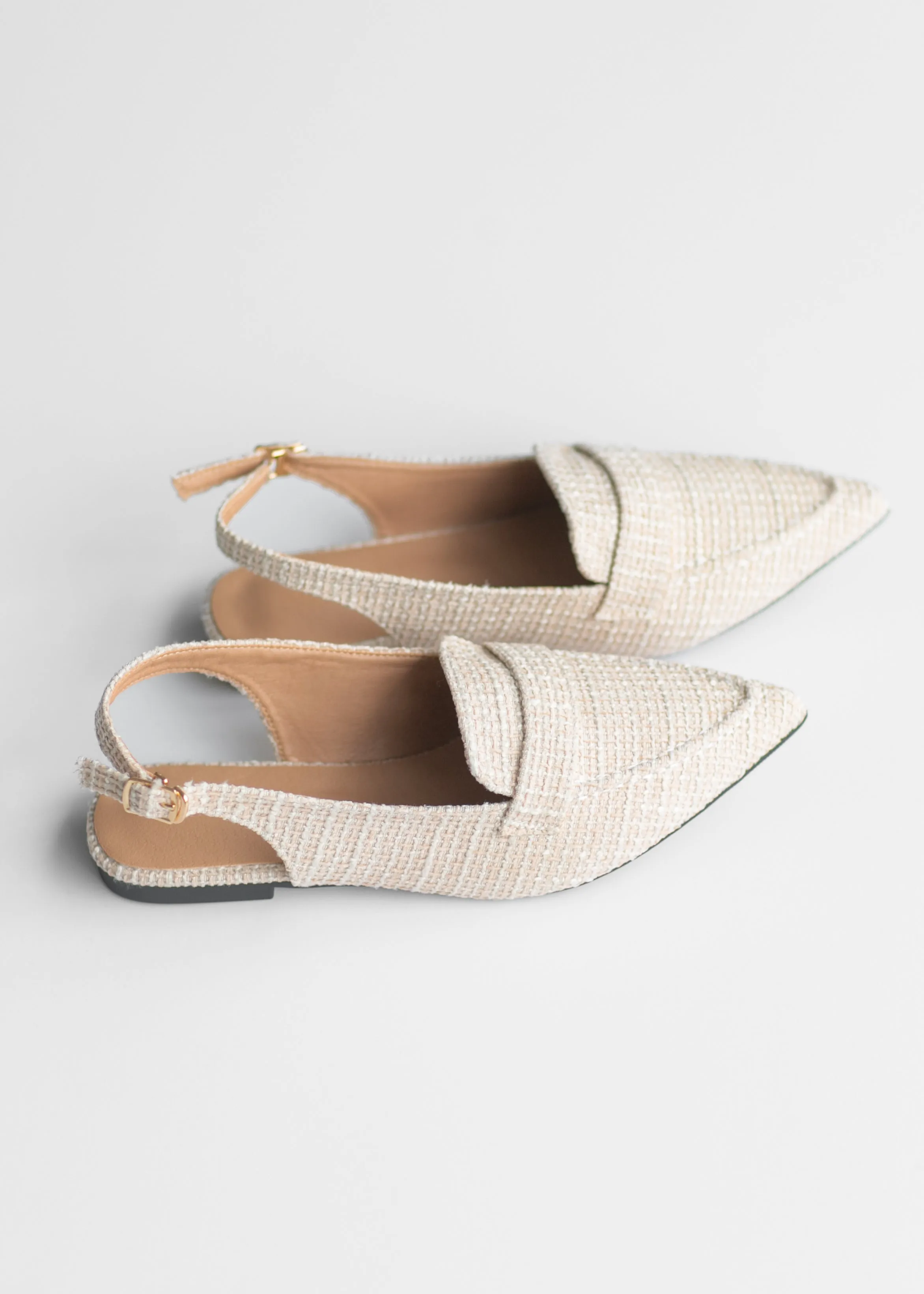 Casual Linen Pointed Toe Flat Mules