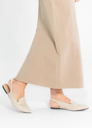 Casual Linen Pointed Toe Flat Mules