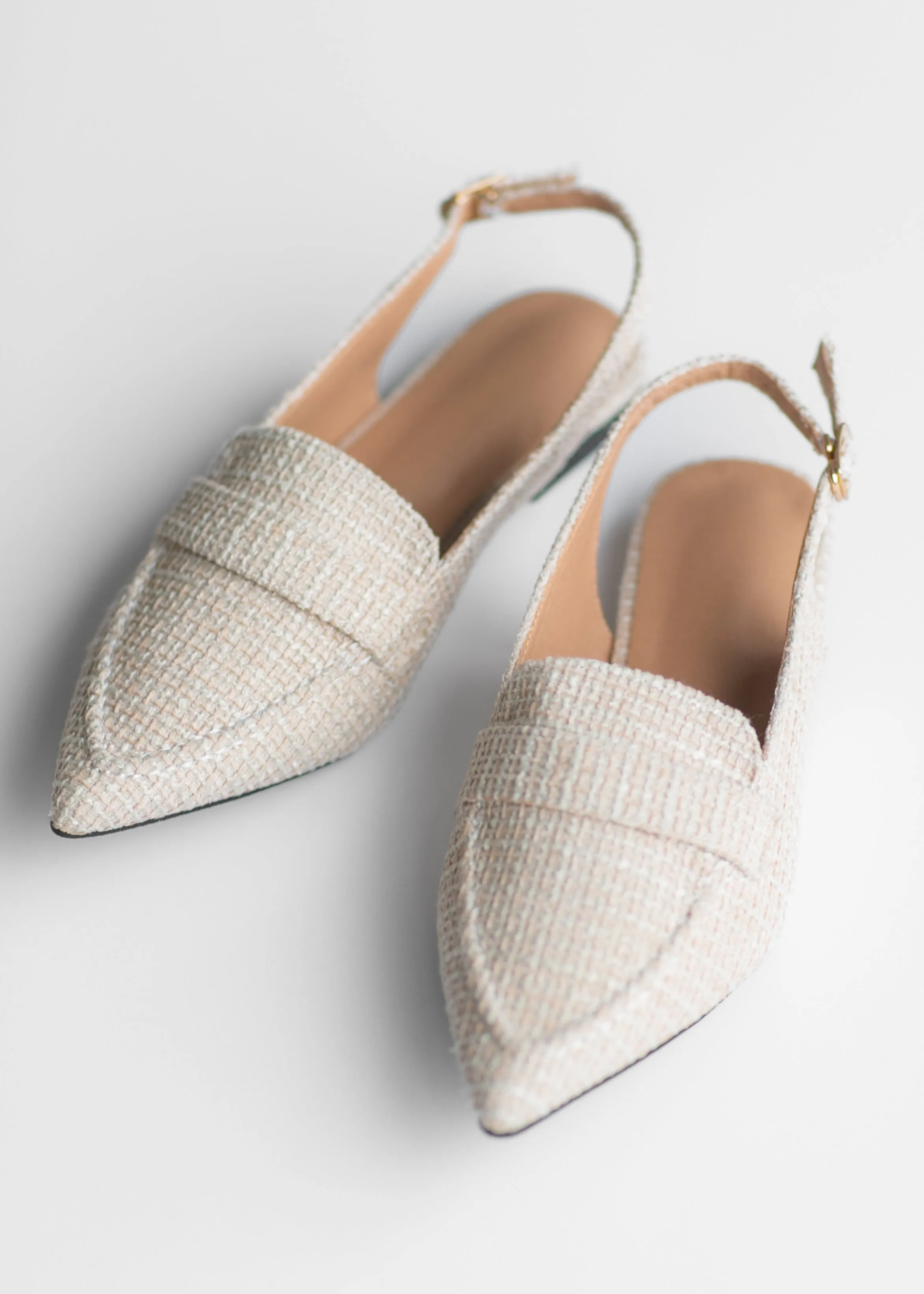 Casual Linen Pointed Toe Flat Mules