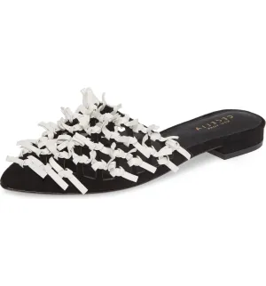 Cecelia Toe White Black Instant access Hot item Slide Flats Sandals Pointed New Knot Mule York Nox