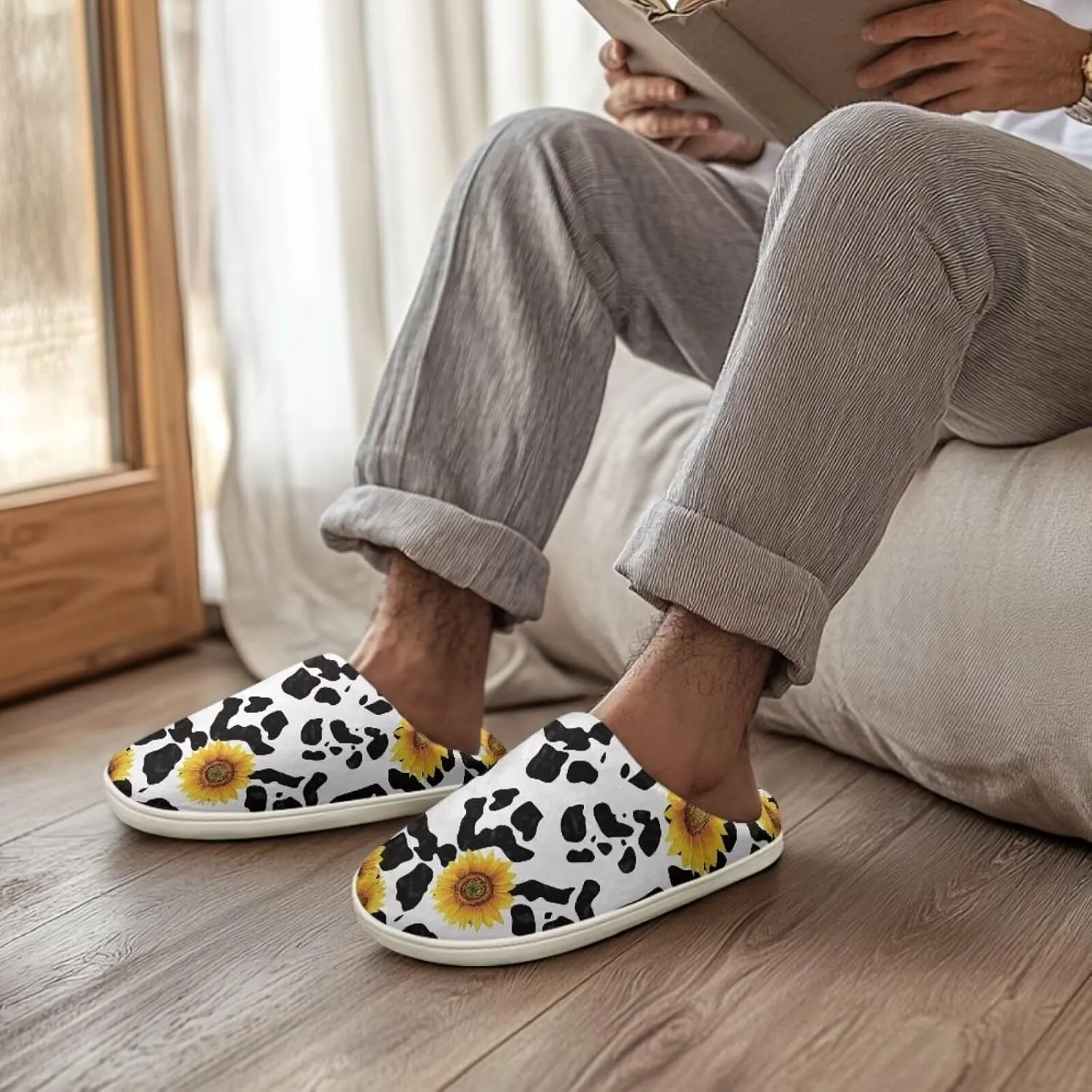 chaqlin Warm Slippers for Men Women Soft Comy House Slippers Memory Foam Sandals Lightweight Slip-On Fluffy Bedroom Home Shoes