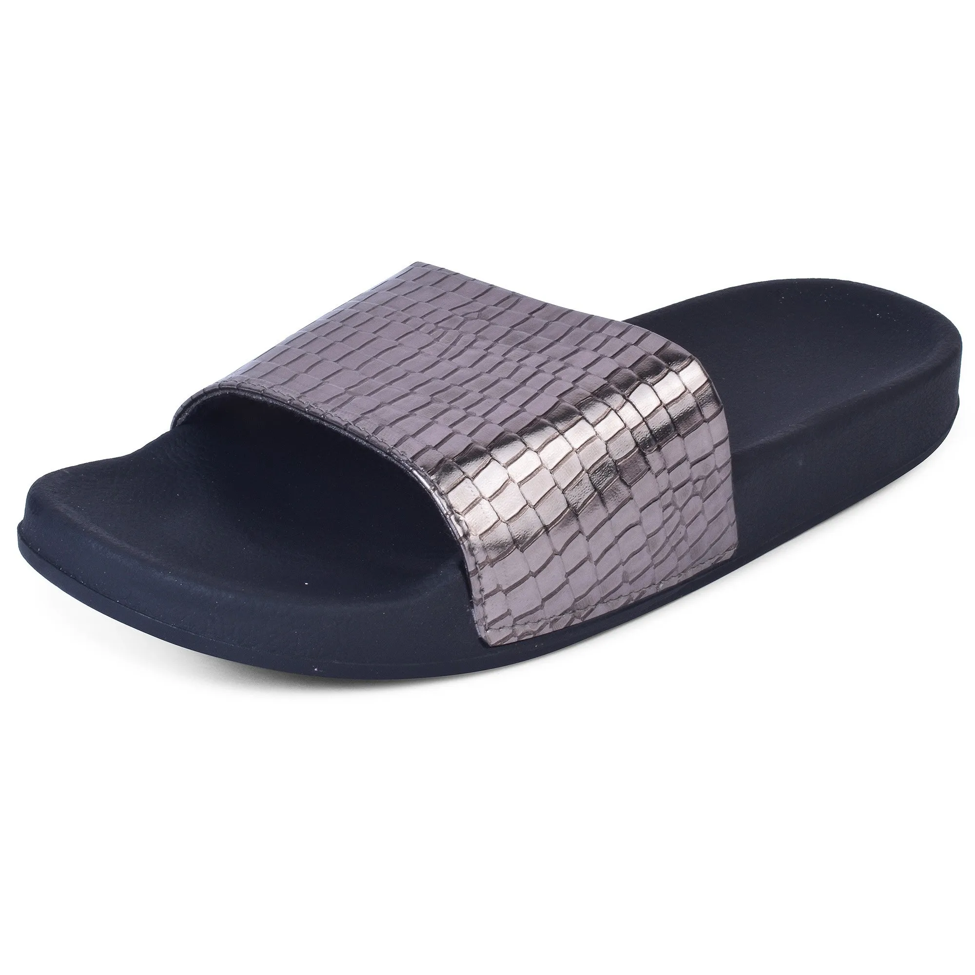 Chic & Glamorous Croco Design Comfortable Sliders