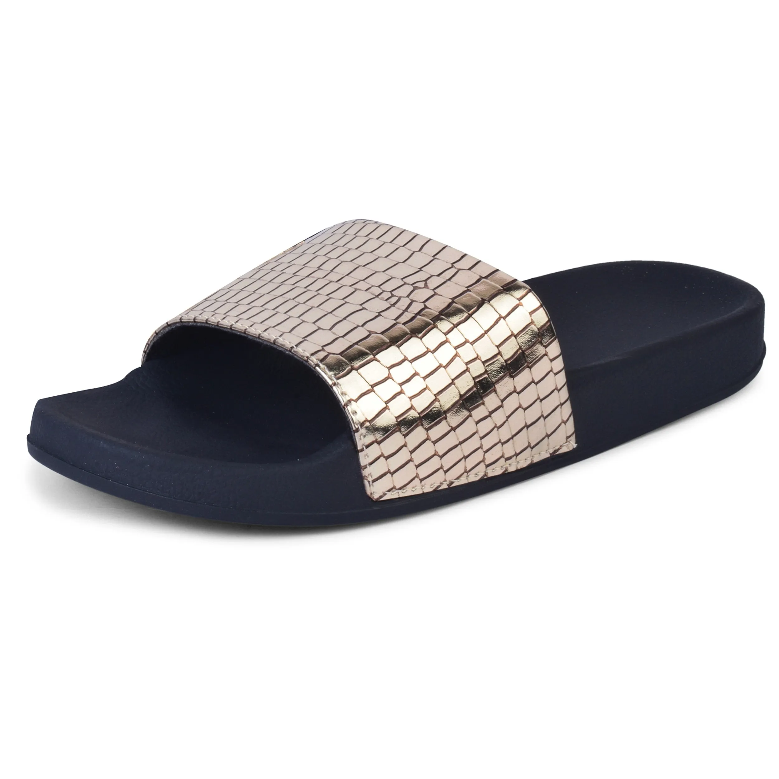 Chic & Glamorous Croco Design Comfortable Sliders