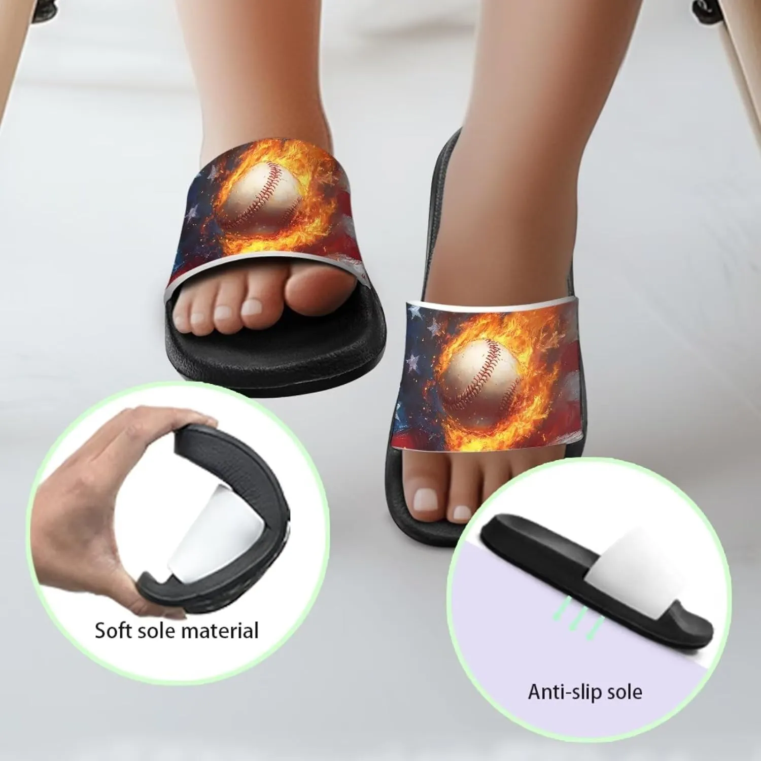 Children Slide Sandals Soft Anti-Skid Sandal Comfort Lightweight Slip On Summer Slippers for Beach Pool