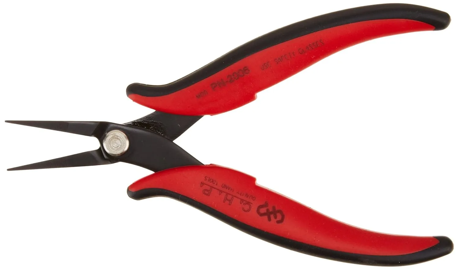 CHP PN-2006 Long-Nose Pliers, Pointed Nose, Flat Outside Edge, Smooth Jaws, 32mm Jaw Length, 1.2mm Nose Width, 3mm Thick Steel 4