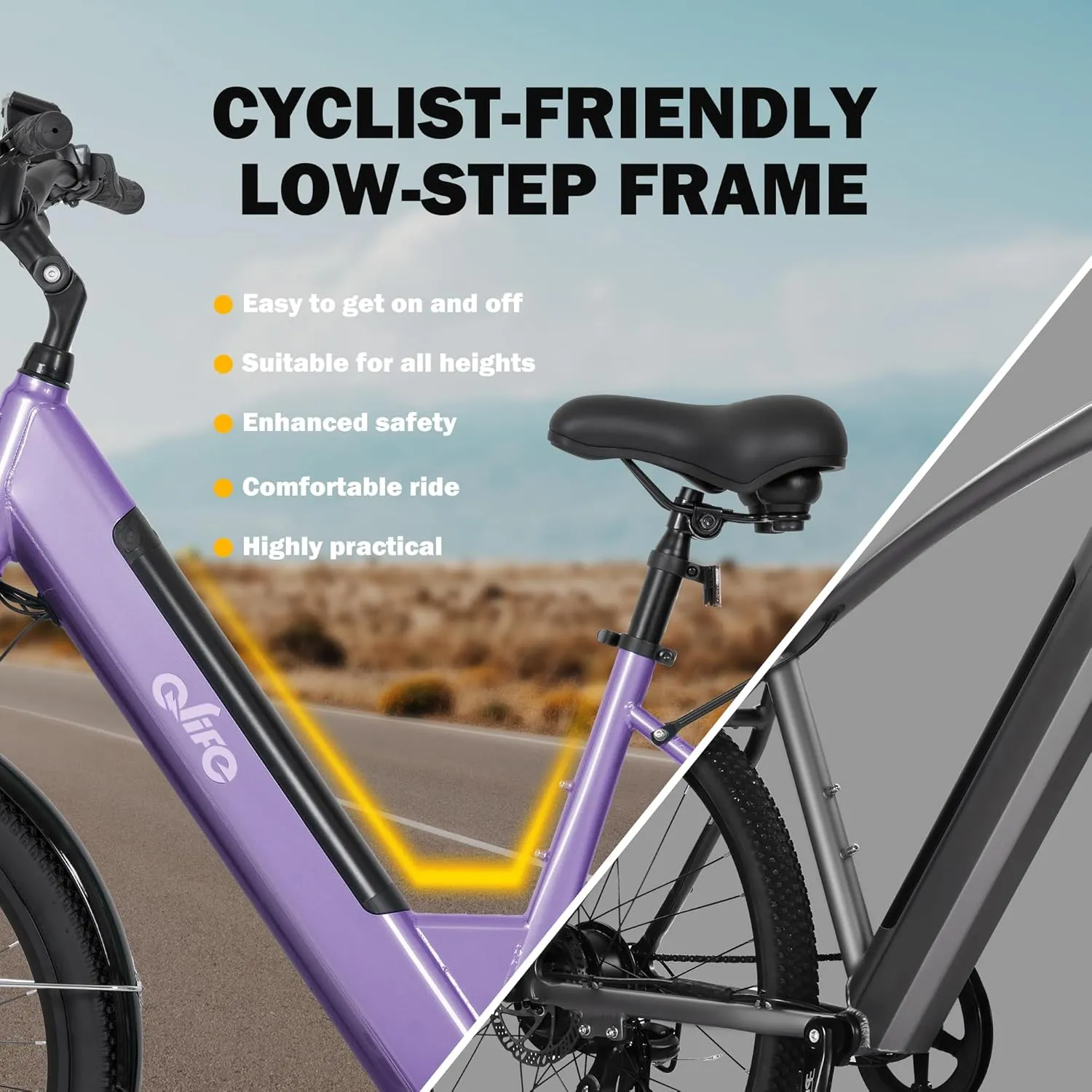 Cityone 2.0 Electric Bike for Adults,Up to 65Miles,28MPH,1200W Peak Motor 26" Ebike,499WH UL2849 Certified Battery Electric Commuter Bicycle with Front Suspension & 7-Speed Ebikes