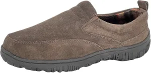 Clarks Mens Slipper with Suede Leather Upper SAB30194A - Closed Back with Double Gore and Removable Insole - Indoor Outdoor House Slippers For Men
