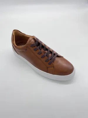 Cognac Faux Leather Dressy Sneaker