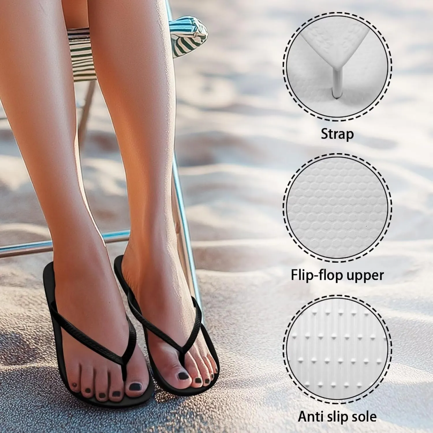 Coloranimal Flip Flops Women Thong Sandals Summer Beach Sandals for Women 2025 Beach Shoes Lightweight Comfort Ladeis Slippers Shower Shoes for Vocation