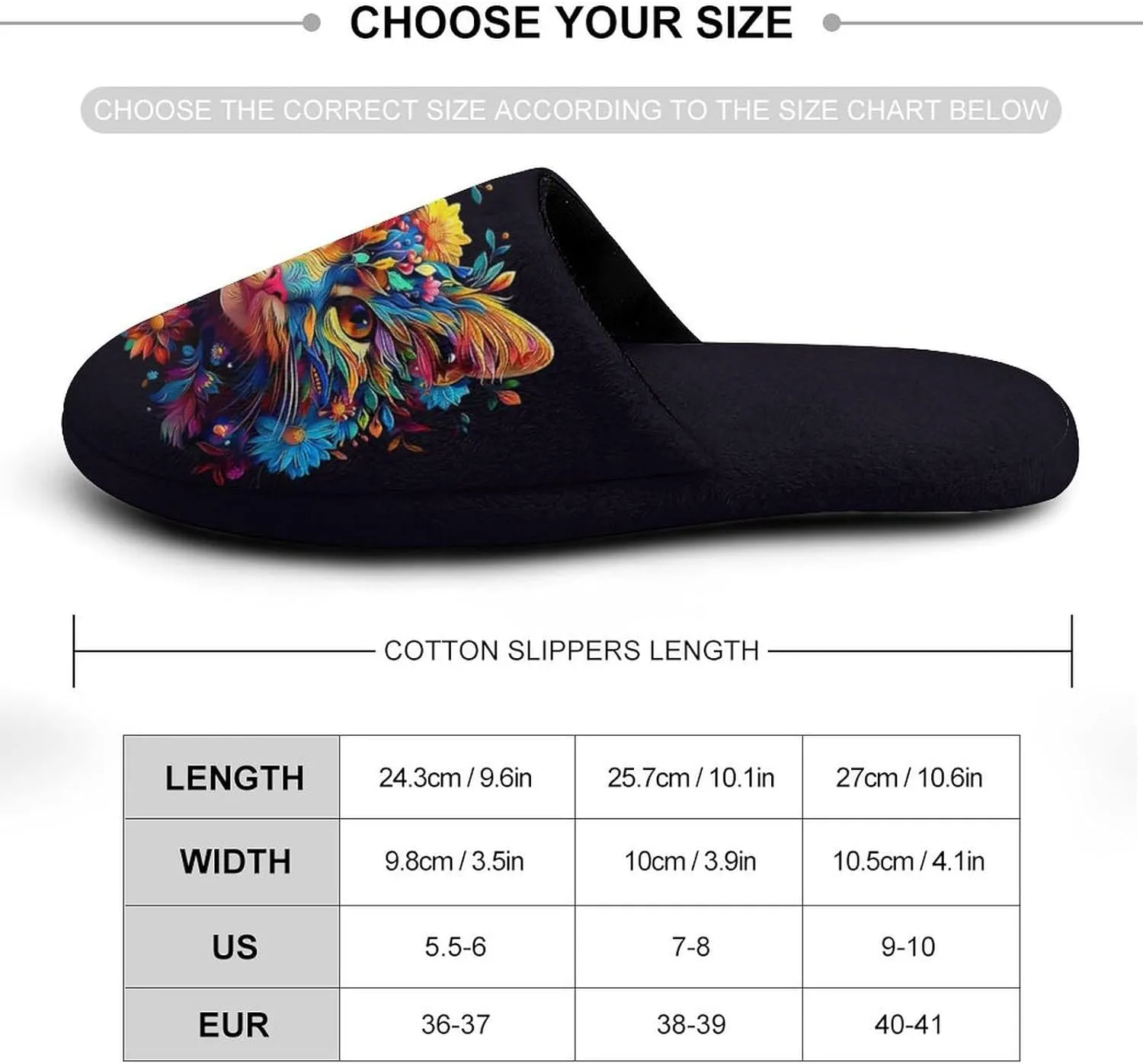 Colorful Cat Flowers Women's Slipper Non Slip Comfortable Winter Warm Home House Shoes