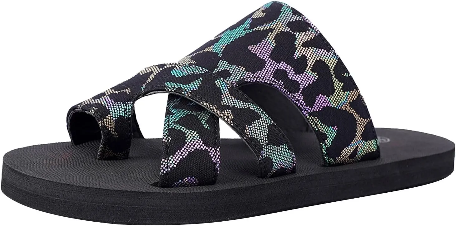 Comfortable Slip On Slide Sandals Thick Soled Hollow Women's Shoes Fashionable And Casual Toe Covered Floral Beach