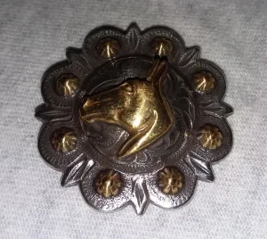 Concho - Mule Head Gold on Silver