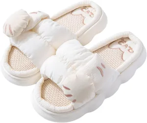 Cotton and linen slippers Men's and women's home slippers Cartoon slippers Seasonal slippers
