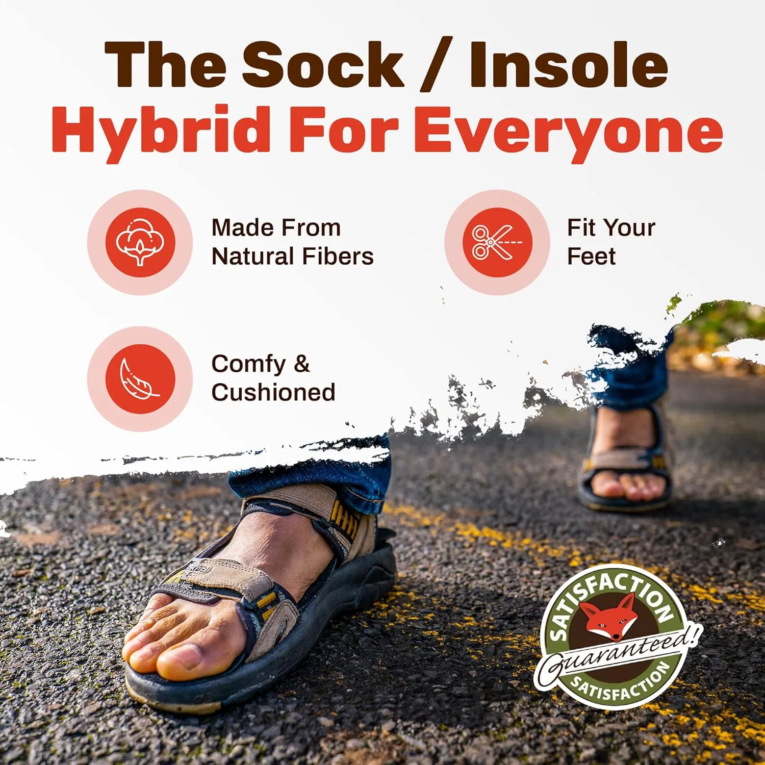 Cotton Flat Shoe Insert for Sandals & Sockless Shoes, Comfortable Shoe Insoles with Sweat-Absorbent Natural Fiber & Non-Slip Silicone Grip, Narrow-Cut Shoe Inserts for Women, Black, Size 38 - SoxsolS