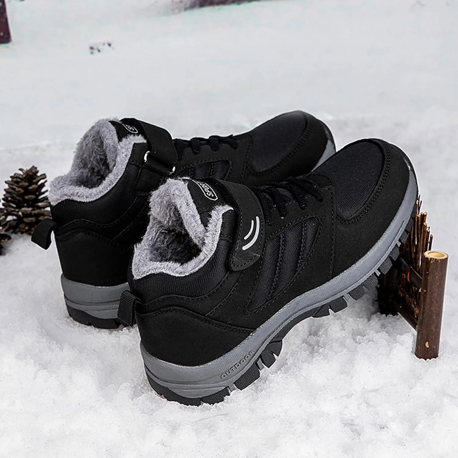Couple Models Men's Middle and Elderly High Top Plus Velvet Thickening Non Slip Wear Comfortable Men's Athletic Sneaker Water