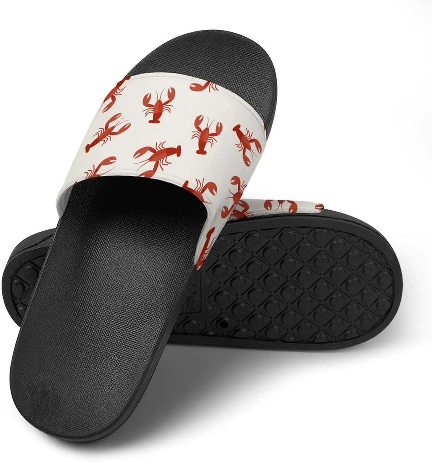 Crawfish Red Lobsters House Slippers for Women Men Shower Slides Bathroom Sandals