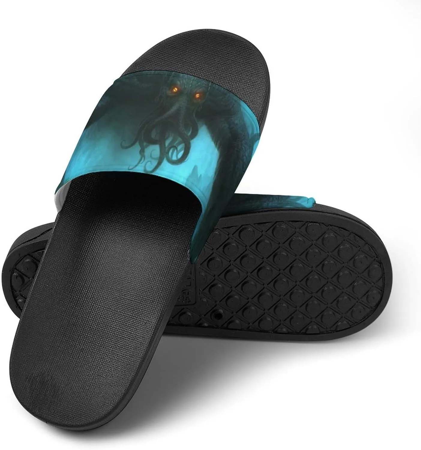 Cthulhu in Deep Ocean House Slippers for Women Men Shower Slides Bathroom Sandals