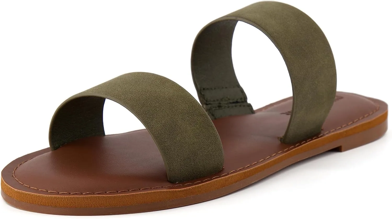 CUSHIONAIRE Women's Calico 2 band slide Sandal with  Comfort Foam