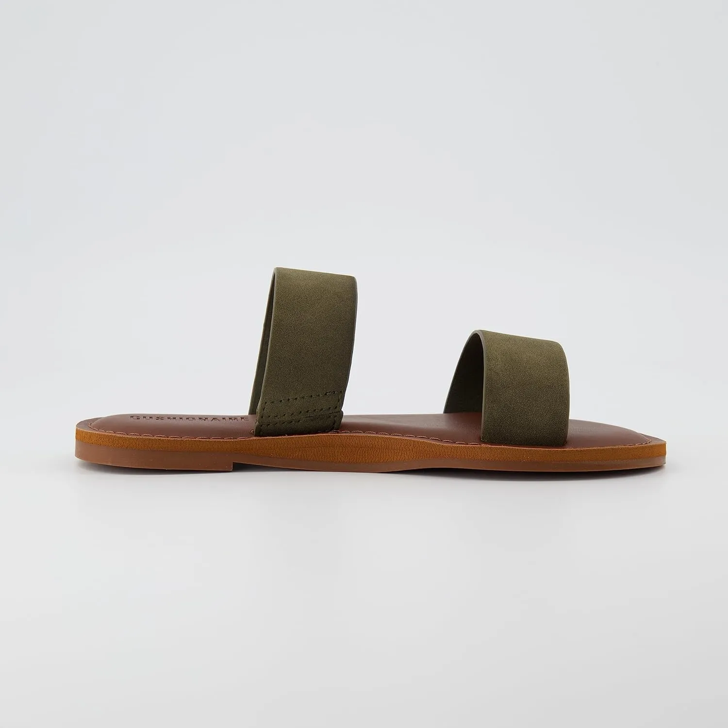 CUSHIONAIRE Women's Calico 2 band slide Sandal with  Comfort Foam