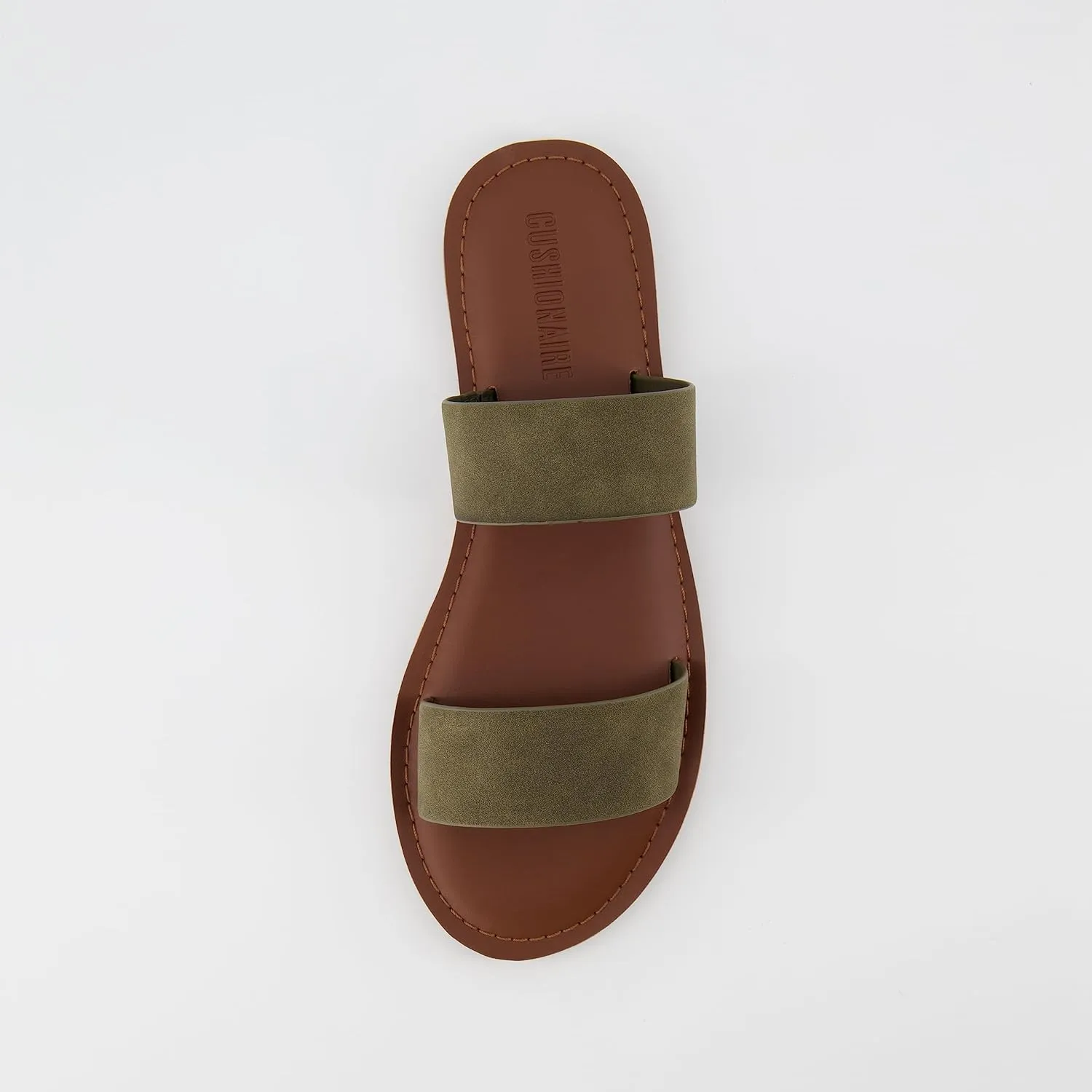 CUSHIONAIRE Women's Calico 2 band slide Sandal with  Comfort Foam