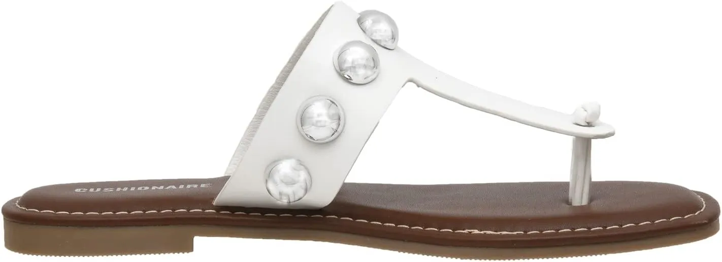 CUSHIONAIRE Women's Cindy thong stud sandal  Comfort Foam