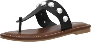 CUSHIONAIRE Women's Cindy thong stud sandal  Comfort Foam