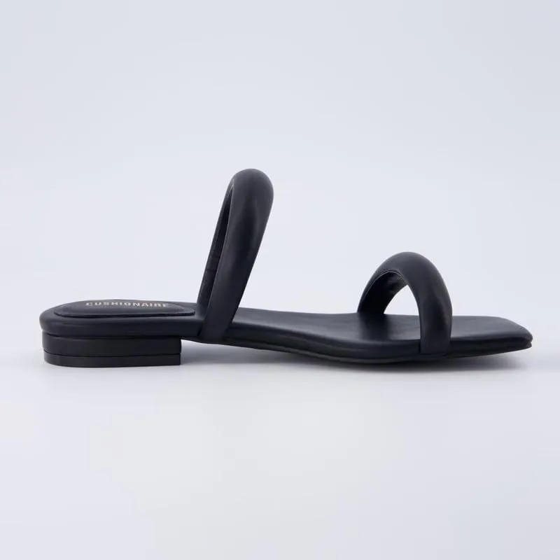 CUSHIONAIRE Women's Dazzle two band low block heel slide sandal  Memory Foam, Wide Widths Available