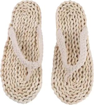 Cute Couple Slippers Anti-slip Summer Woven Slippers Comfortable Japanese Style Leisure Slides for Home
