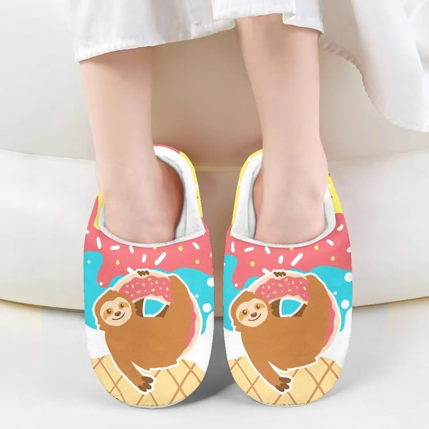 Cute Home Slippers for Girls, Printed Kids House Slippers for Boys, Non Slip Scuff Slippers for Indoor Outdoor