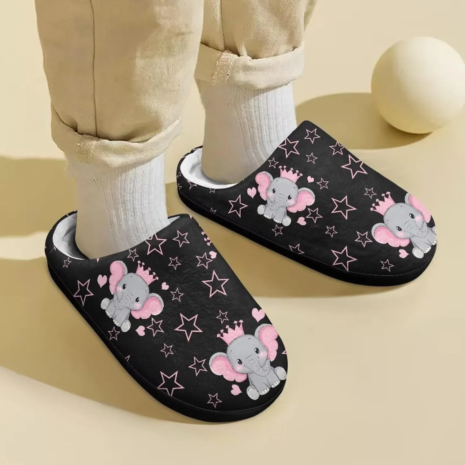 Cute Kids Slippers for Boys and Girls, Soft Warm Home Slippers for Winter, Anti-Slip Closed Toe Fuzzy Slippers
